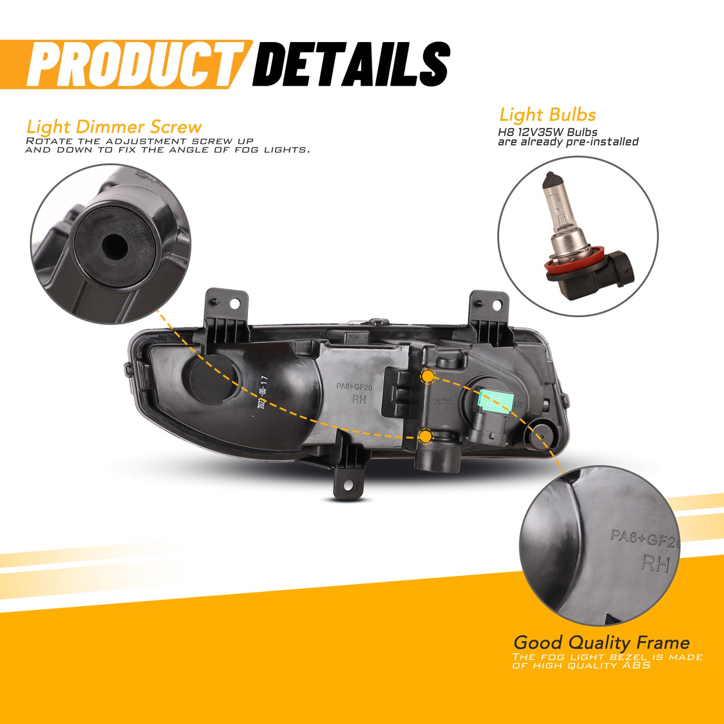 For 2022-2025 Nissan Frontier S and SV Fog Lights - Clear