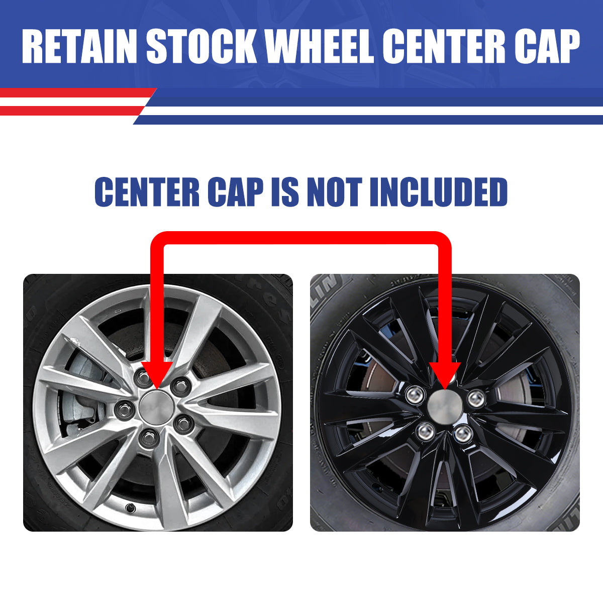 WINJET 16' Alloy Wheel Skin for 2025-2026 Toyota Camry Hybrid LE model - Black Lacquer