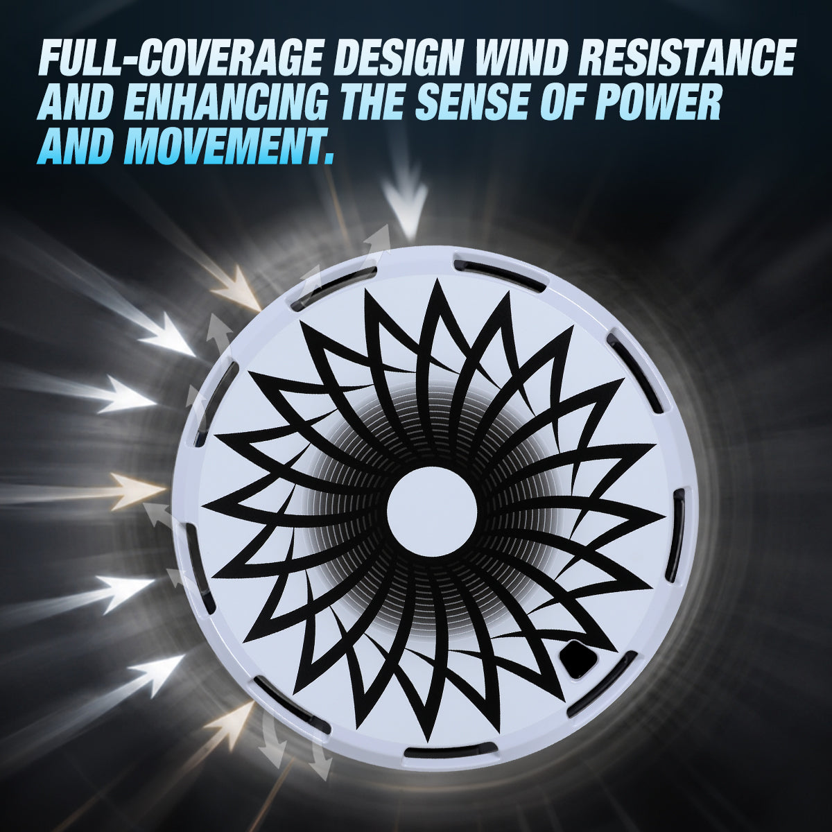 WINJET 15" Universal Wheel Covers Hubcaps - White-Flower Bloom