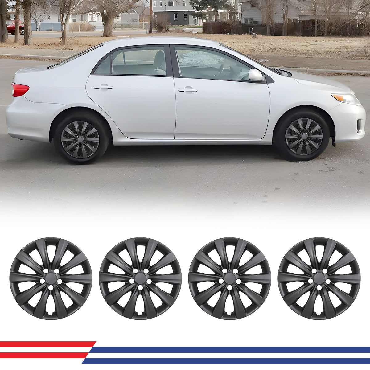 Auto Reflections Set of 4 16 10 Spoke Wheel Covers for Toyota Corolla Auto Reflections Set of 4 16 10 Spoke Wheel Covers for Toyota Corolla