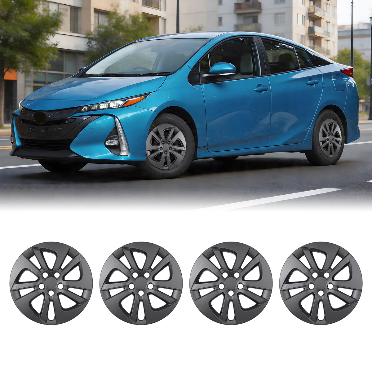WINJET 15'Hubcap for 2016-2024 Toyota Prius/Corolla Hybrid-Matte