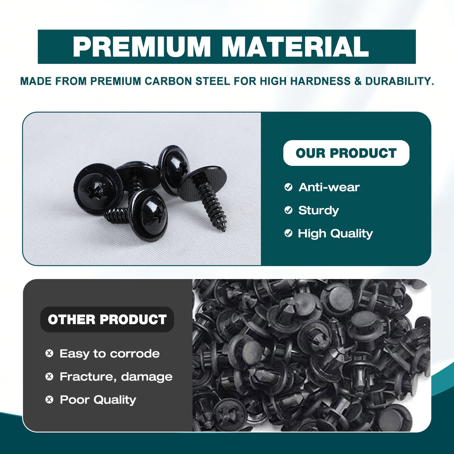 Premium Bumper, Fender & Engine Splash Shield Retainer Clips Set for Honda