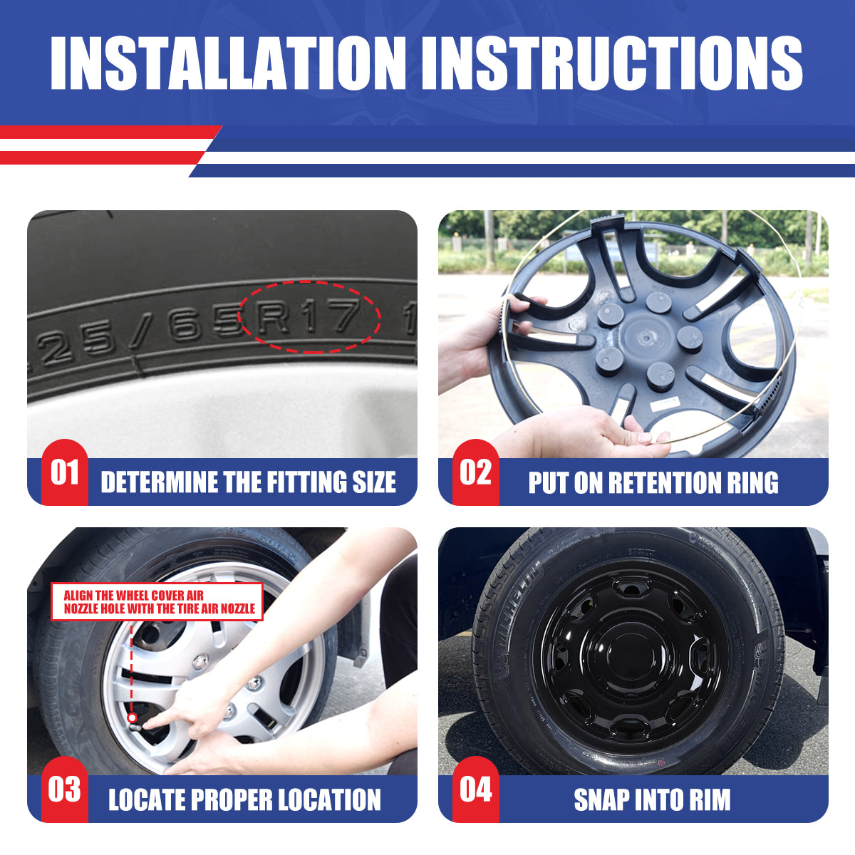 Hubcaps installation