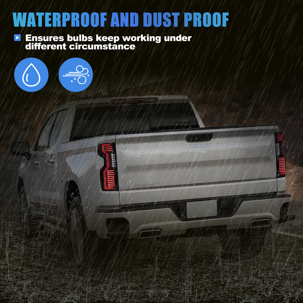 For 2019-2025 Chevy Silverado 1500 2500HD 3500HD LED Sequential Taillights - Glossy Black/ Clear