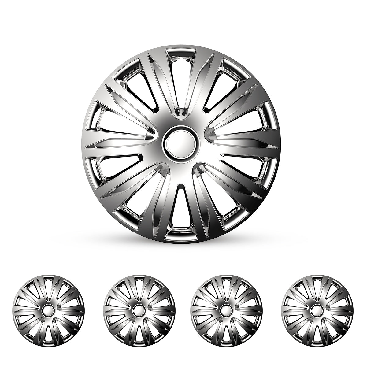 OMAC 16" Wheel Covers / Hubcaps For VW Jetta - Silver & Gray (Set Of 4)
