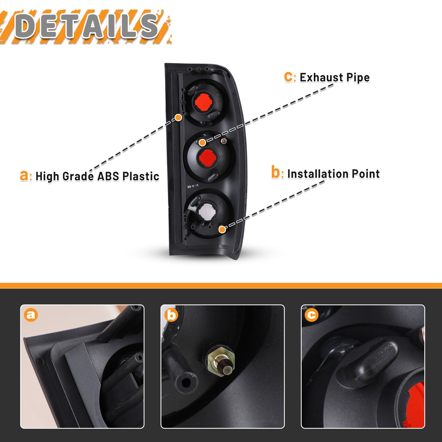 For 1998-2004 Nissan Frontier Tail Light - Black/Smoke