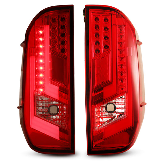 2014-2021 Toyota Tundra Tail Lights - Chrome / Red