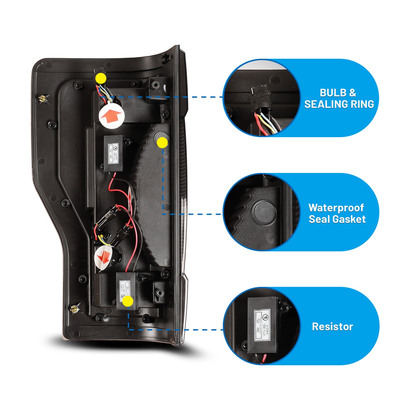 For 2017-2019 Ford F-250 / F-350 / F-450 Super Duty Sequential Turn Signals- Black/Smoke
