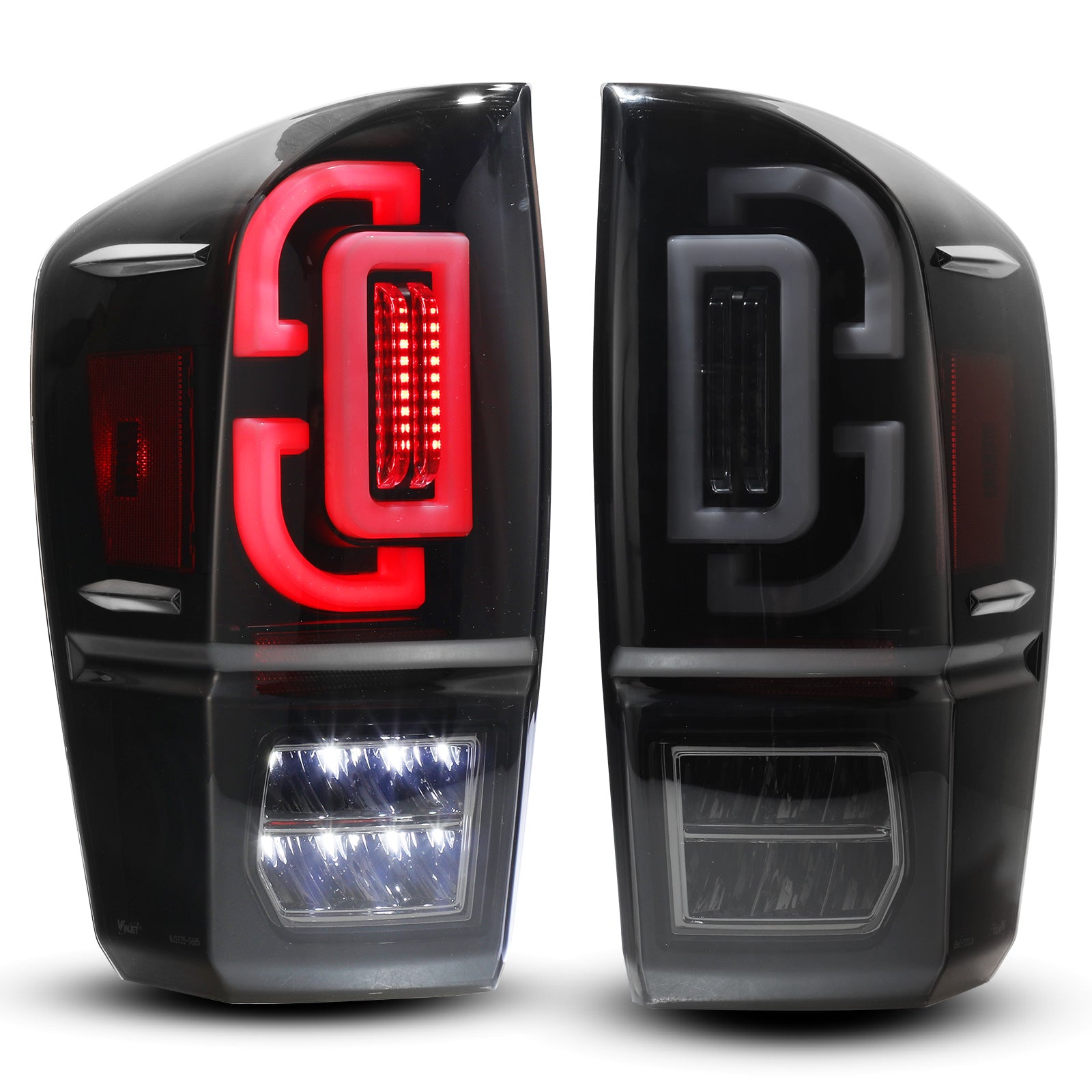 2016-2023 Toyota Tacoma Sequential LED Tail Lights - Black / Smoke