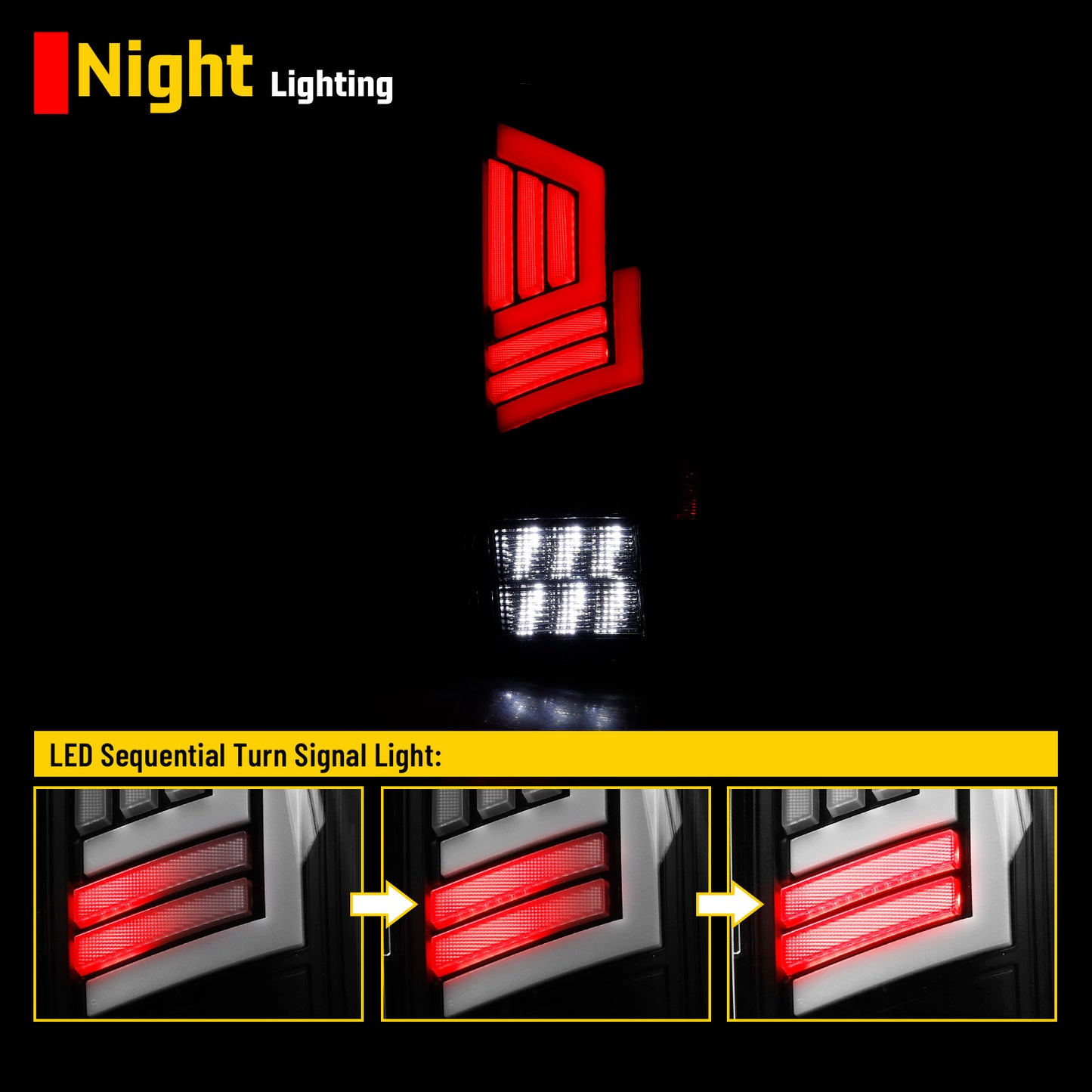 For 2005-2015 Toyota Tacoma LED Sequentail Tail Lights - Matte Black/Smoke