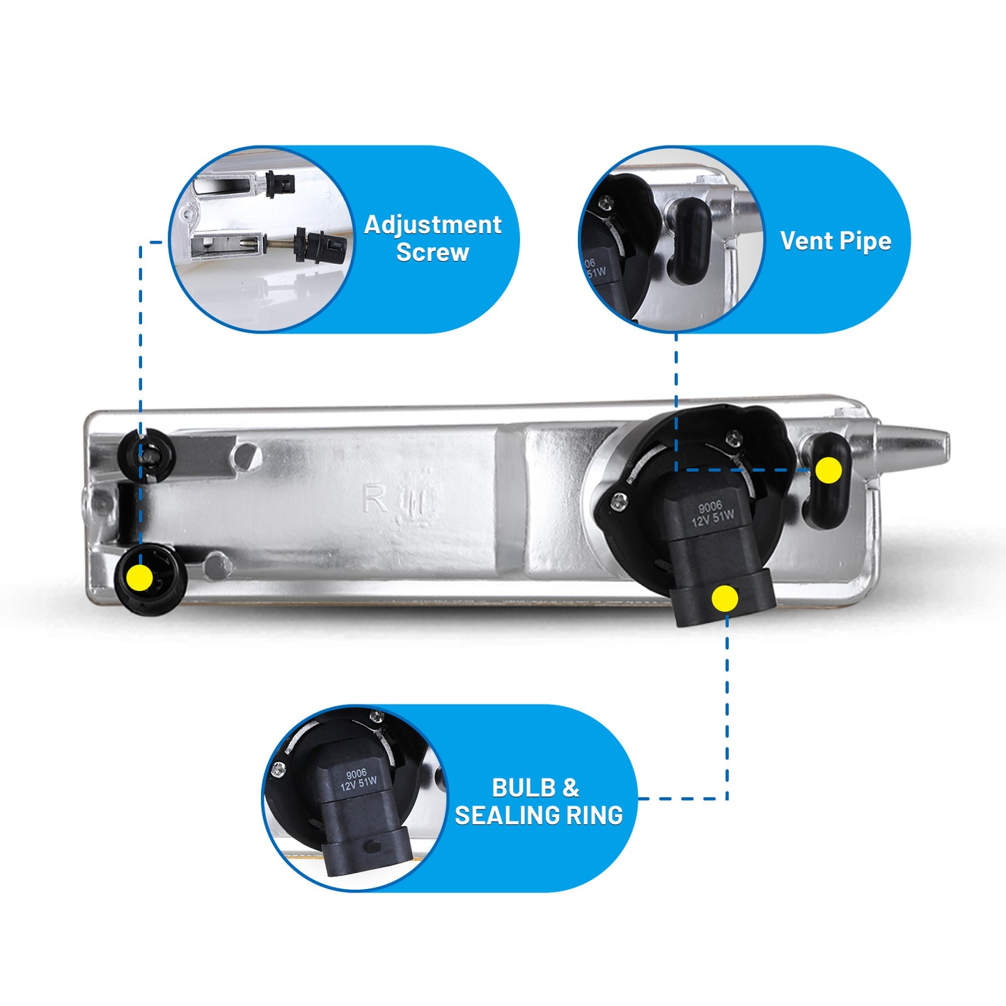 For 2003-2006 Scion XB Fog Lights - Smoke