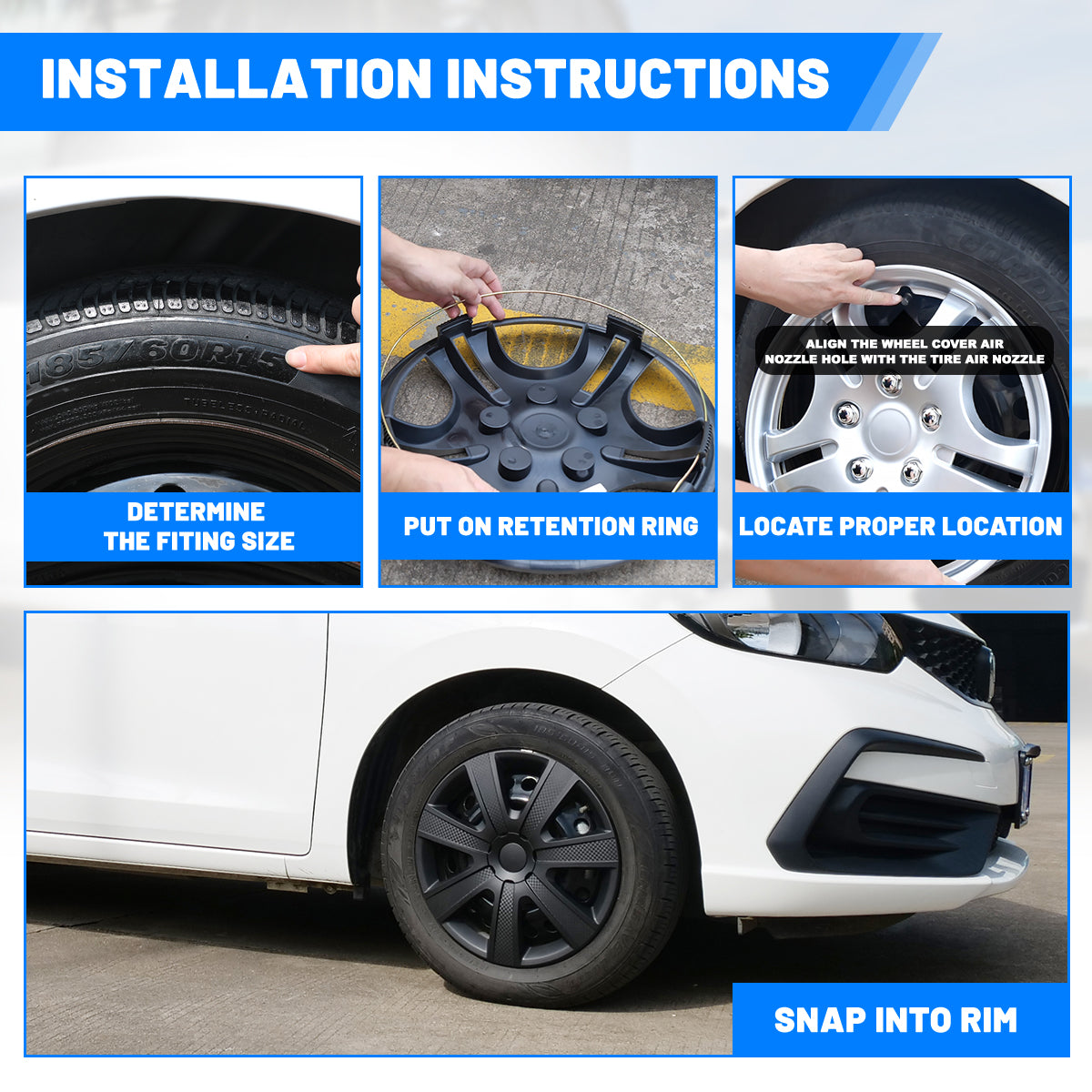 hubcaps 16 inch black