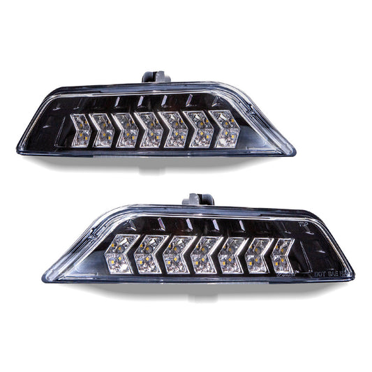2015-2017 Ford Mustang Coupe & Convertible/Ford Shelby GT350 LED Sequential Turn Signal/Parking Lights - BLACK / CLEAR