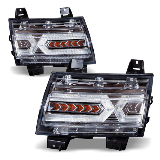 2018-2024 Jeep Wrangler JL/Jeep Gladiator JT Fender Flares Sequential Turn Lights - Chrome / Clear