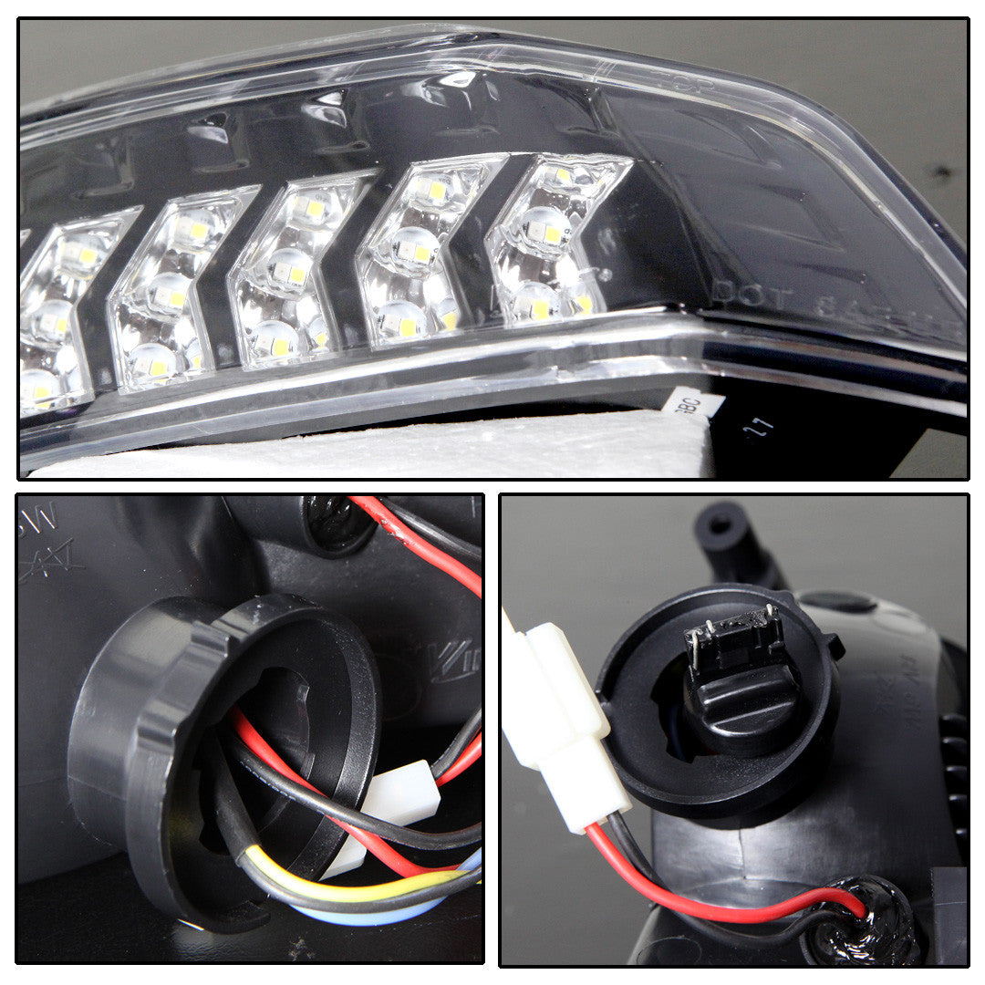 For 2015-2017 Ford Mustang Coupe & Convertible/Ford Shelby GT350 LED Sequential Turn Signal/Parking Lights - Glossy Black / Clear
