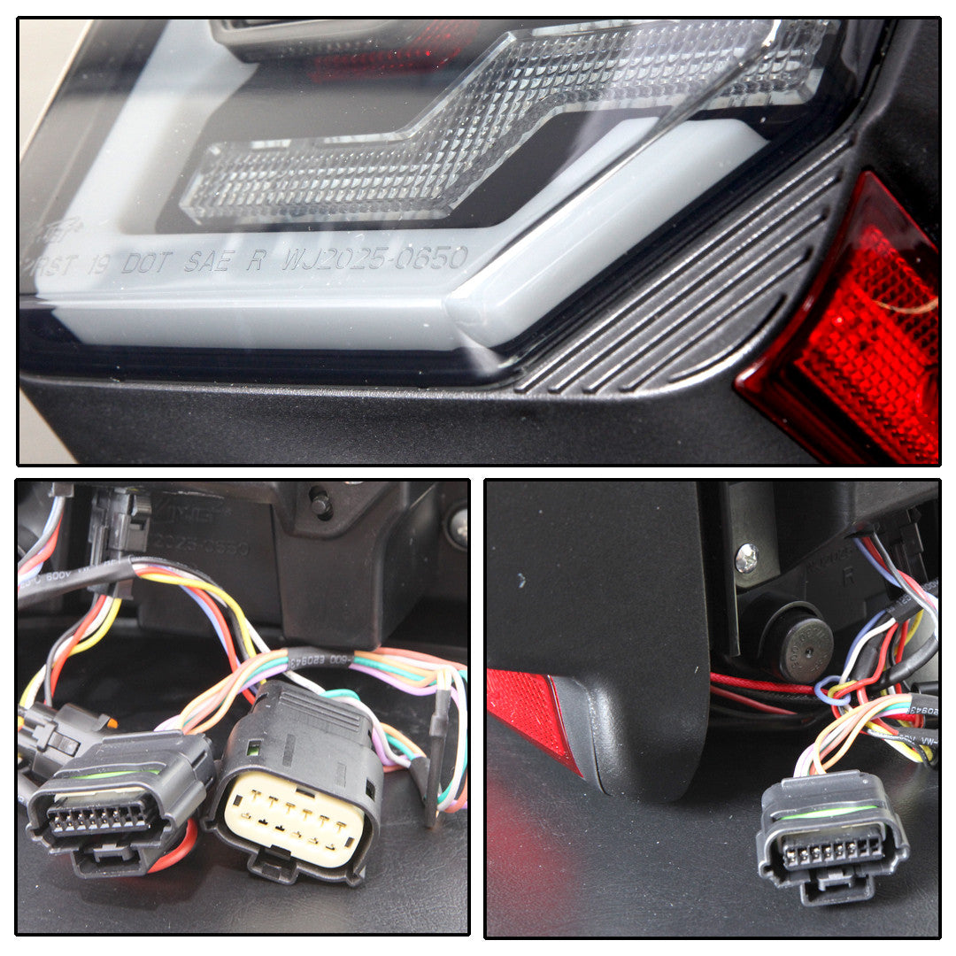 Luces traseras secuenciales LED para Jeep Wrangler JL y JLU 2018-2024, color negro/ahumado