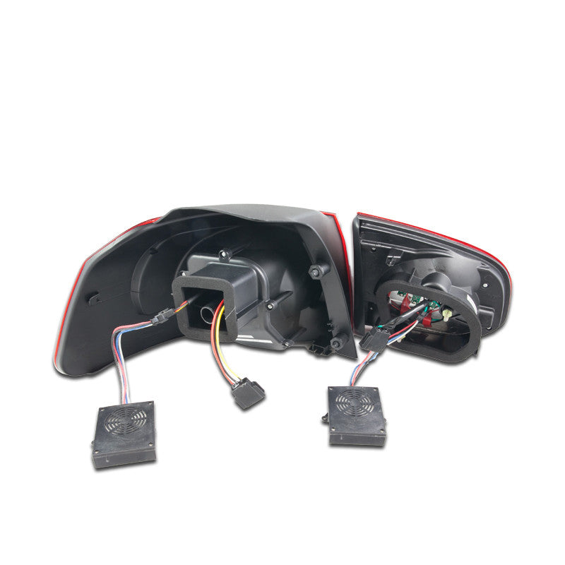 For 2009-2011 Volkswagen Tiguan LED Tail Lights - Chrome / Red