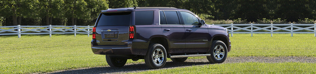 Winjet LED tail lights black smoke for 2015–2020 Chevrolet Tahoe and Suburban