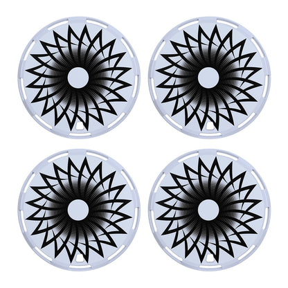 WINJET 15" Universal Wheel Covers Hubcaps - White-Flower Bloom