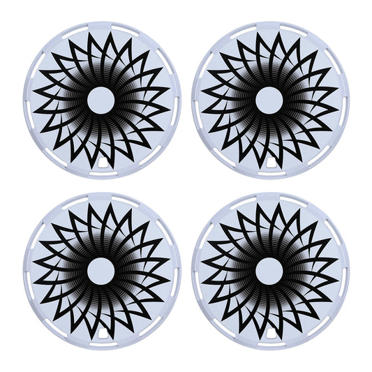 WINJET 14" Universal Wheel Covers Hubcaps - White-Flower Bloom