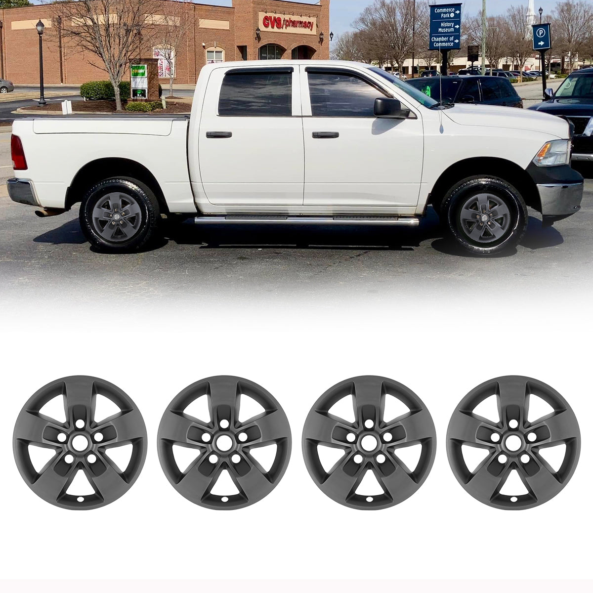 17" Hubcaps Wheel Rims Cover for 2013-2023 Dodge RAM 1500/Classic