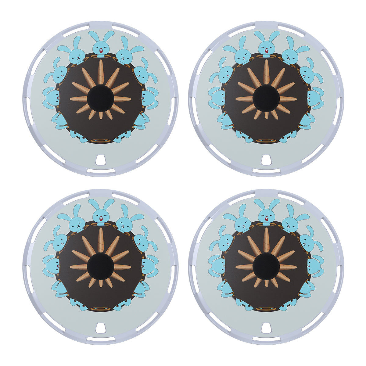 WINJET 17" Universal Wheel Covers Hubcaps - White Rabbit
