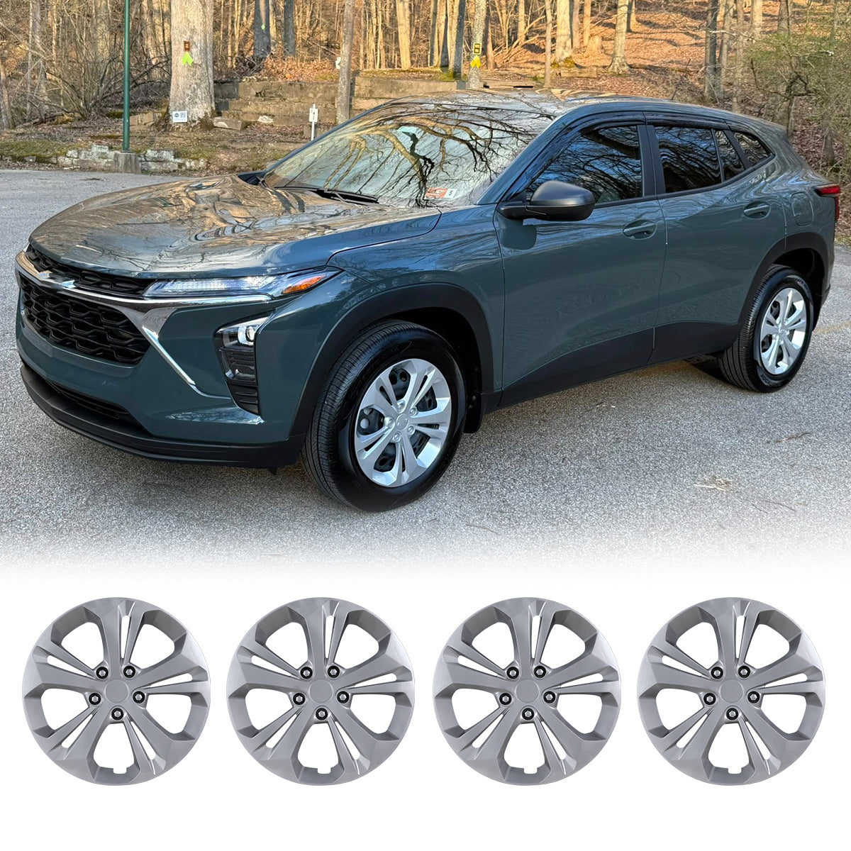 WINJET 17' Hubcaps Wheel Rims Cover for 2024-2026 Chevy Trax - Lacquer