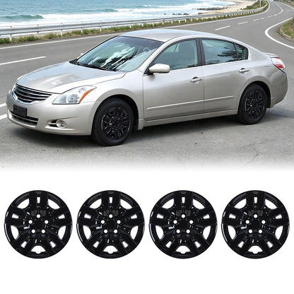 WINJET 16' Hubcaps Wheel Rims Cover for 2007-2012 Nissan Altima/2008-2009 Nissan Altima Coupe  - Black Lacquer