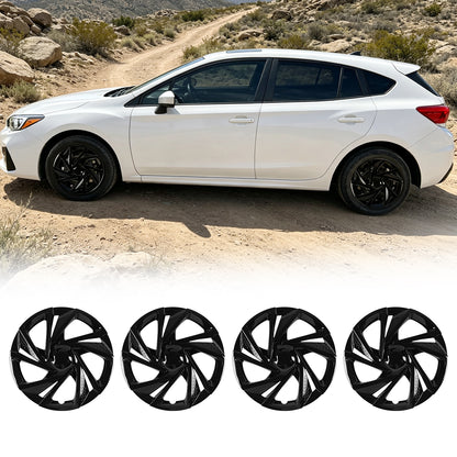 WINJET 16' Hubcaps Wheel Rims Cover for 2017-2023 Subaru Impreza Sedan/Wagon - Black Lacquer