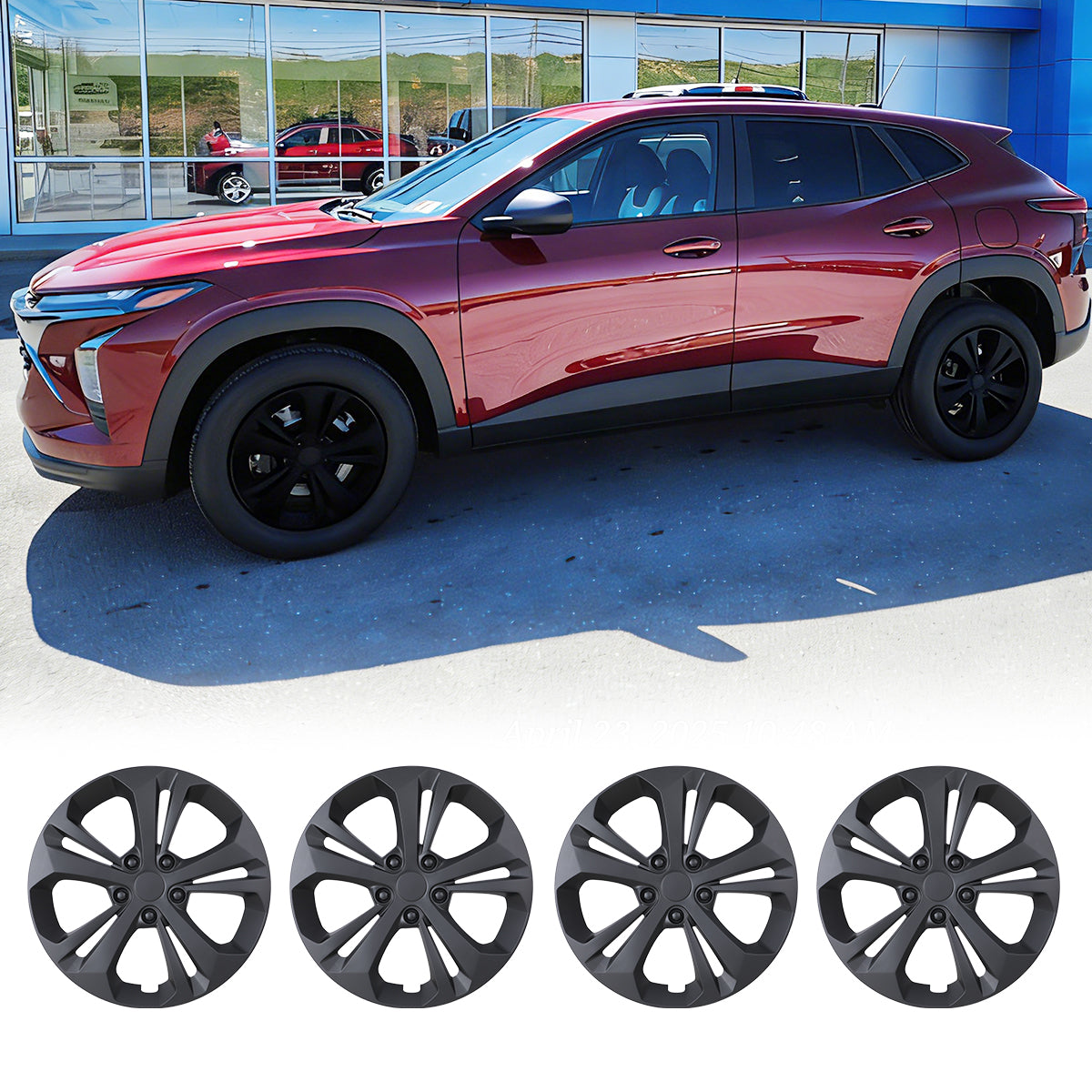 WINJET 17' Hubcaps Wheel Rims Cover for 2024-2026 Chevy Trax - Matte Black