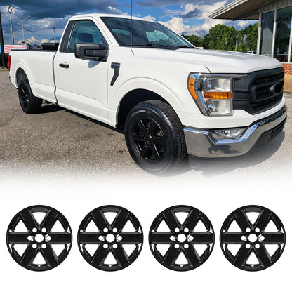 WINJET 17' Alloy Wheel Skin for 2021-2025 Ford F-150 XL XLT model - Black Lacquer