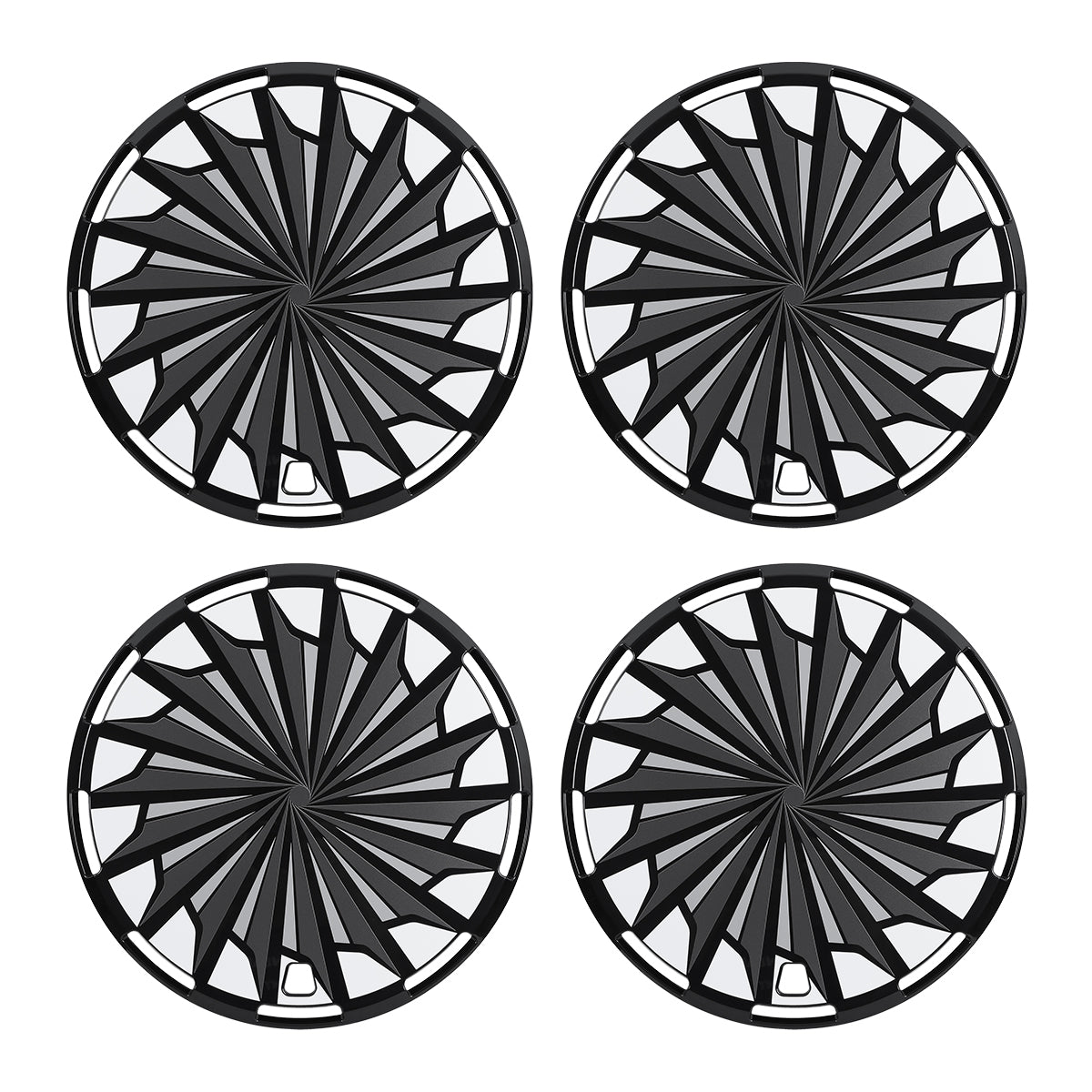 WINJET 15" Universal Wheel Covers Hubcaps - Black-Turbo Spoke