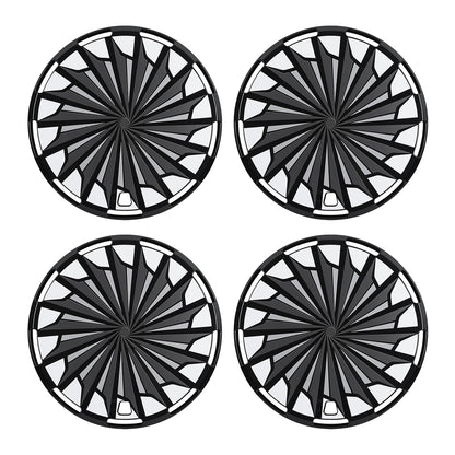 WINJET 15" Universal Wheel Covers Hubcaps - Black-Turbo Spoke