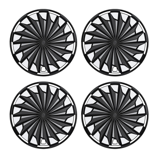 WINJET 14" Universal Wheel Covers Hubcaps - Black-Turbo Spoke
