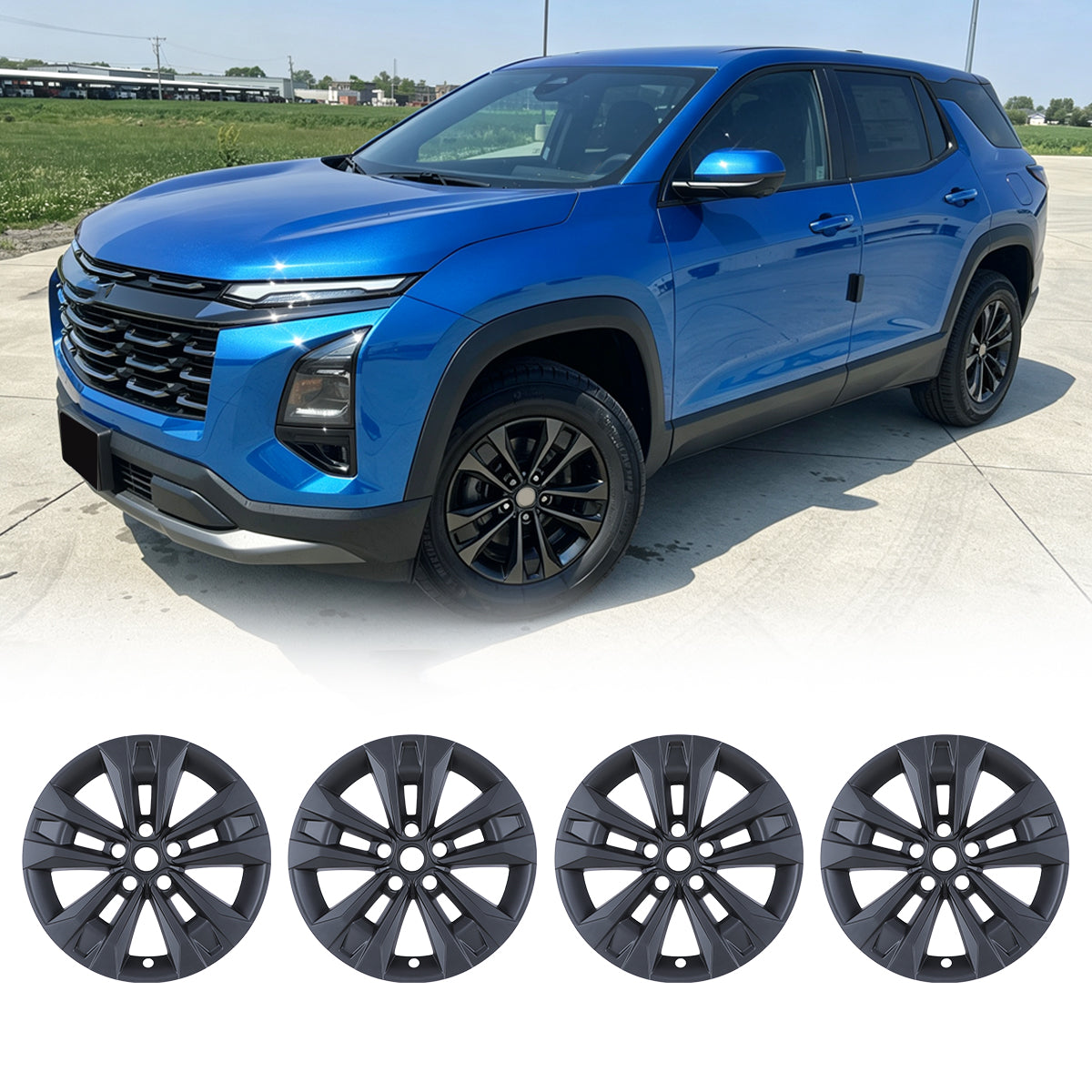 WINJET 17' Alloy Wheel Skin for 2025-2026 Chevrolet Equinox LT model - Matte Black