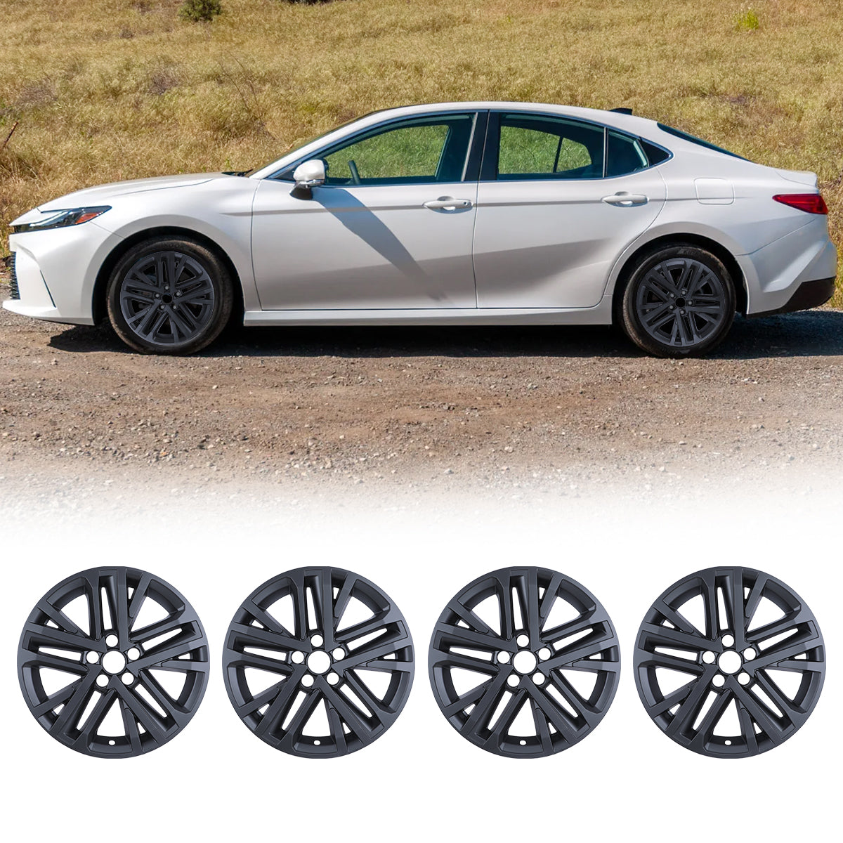 WINJET 18' Alloy Wheel Skin for 2025-2026 Toyota Camry Hybrid SE/ XLE model - Matte Black