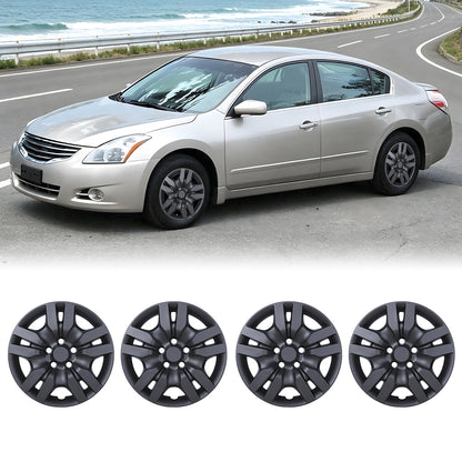 WINJET 16' Hubcaps Wheel Rims Cover for 2007-2012 Nissan Altima/2008-2009 Nissan Altima Coupe  - Matte Black