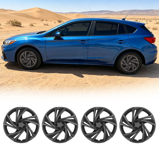 WINJET 16' Hubcaps Wheel Rims Cover for 2017-2023 Subaru Impreza Sedan/Wagon - Matte Black