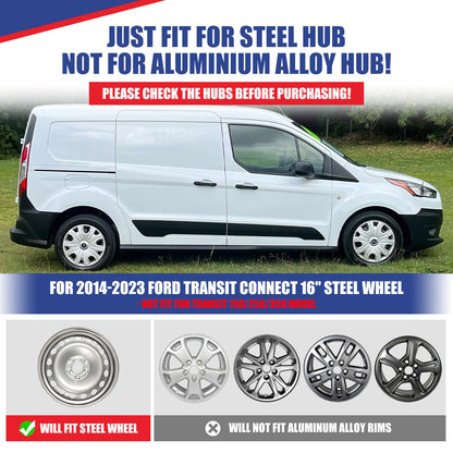 WINJET 16' Hubcaps Wheel Rims Cover for 2014-2023 Ford Transit Connect  - Matte Black