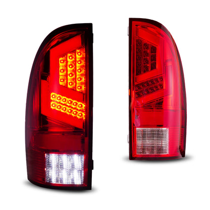 Reemplazo OEM del conjunto de luces traseras LED de Toyota Tacoma 2005-2015 - Cromo / Rojo