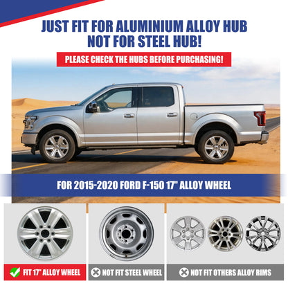 WINJET 17' Hubcaps Wheel Rims Cover for 2015-2020 Ford F-150 - Black Lacquer