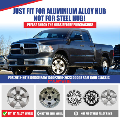 WINJET 17' Hubcaps Wheel Rims Cover for 2013-2018 DODGE RAM 1500/ 2019-2023 DODGE RAM 1500 CLASSIC  - Matte Black