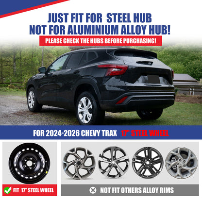 WINJET 17' Hubcaps Wheel Rims Cover for 2024-2026 Chevy Trax - Matte Black