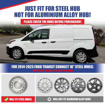 WINJET 16' Hubcaps Wheel Rims Cover for 2014-2023 Ford Transit Connect  - Chrome