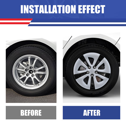 WINJET 15' Hubcaps Wheel Rims Cover for 2016-2022 TOYOTA PRIUS & 2020-2024 TOYOTA COROLLA HYBRID  - Black & White