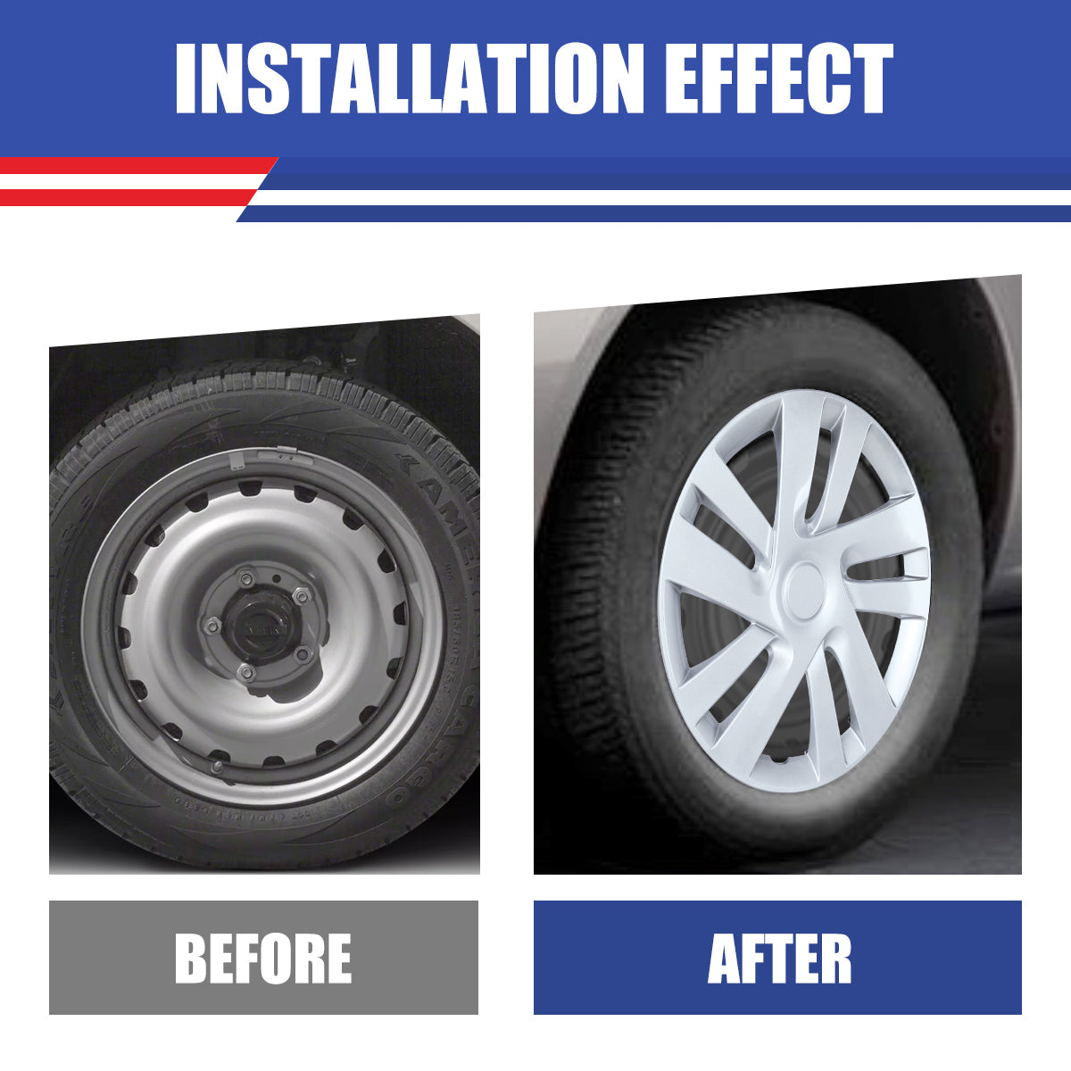 WINJET 15' Hubcaps Wheel Rims Cover for 2013-2021 NISSAN NV200 - White