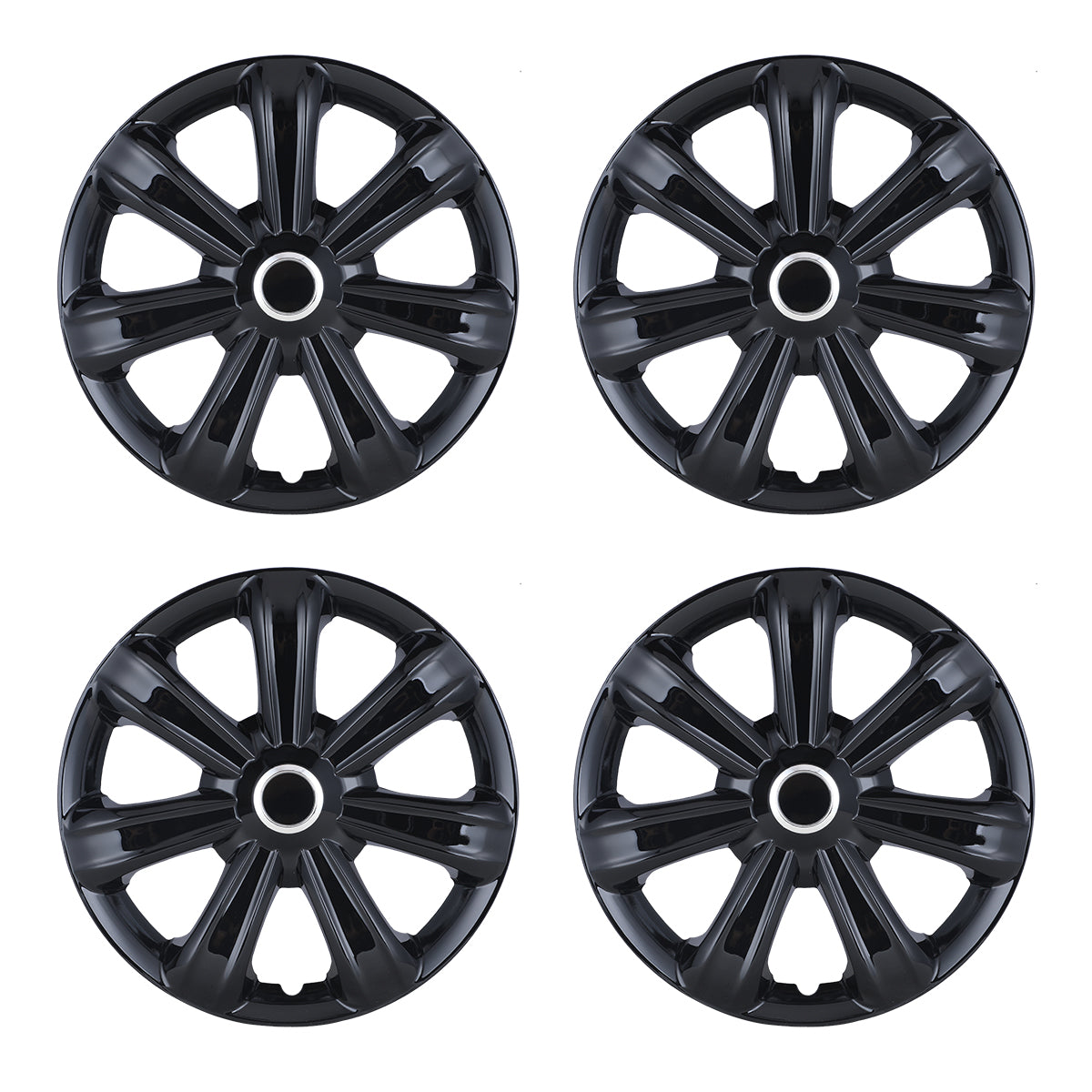 black wheel hubcaps
