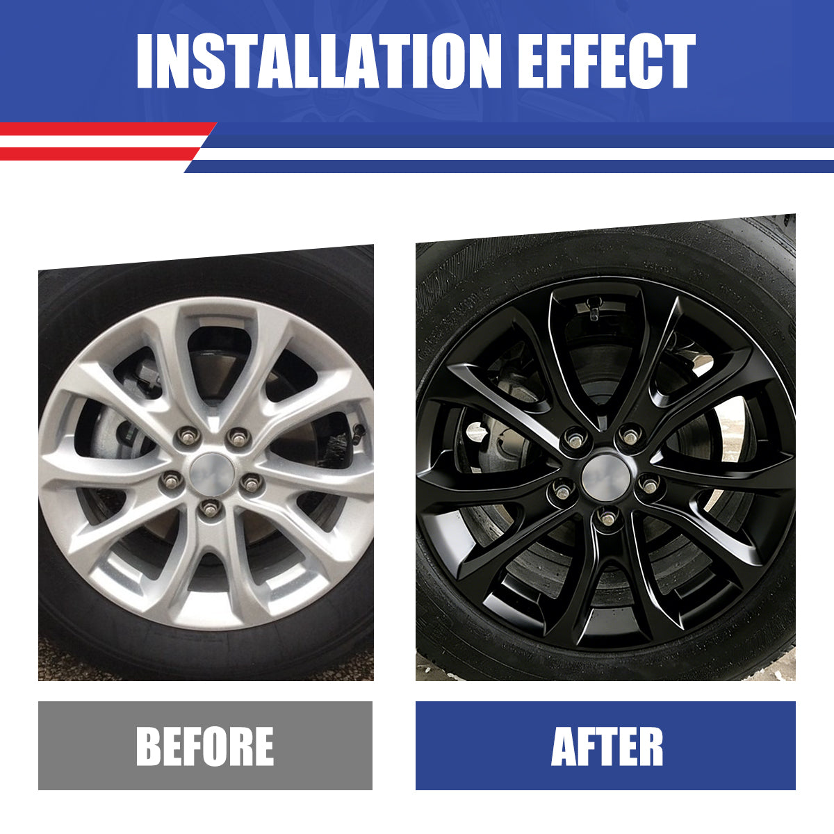 WINJET 17' Hubcaps Wheel Rims Cover for 2018-2021 CHEVROLET EQUINOX - Black Lacquer