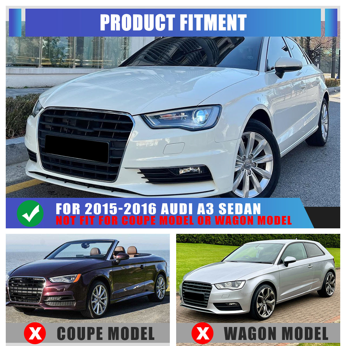 For 2015-2016 AUDI A3 sedan Replacement Fog Light - Smoke