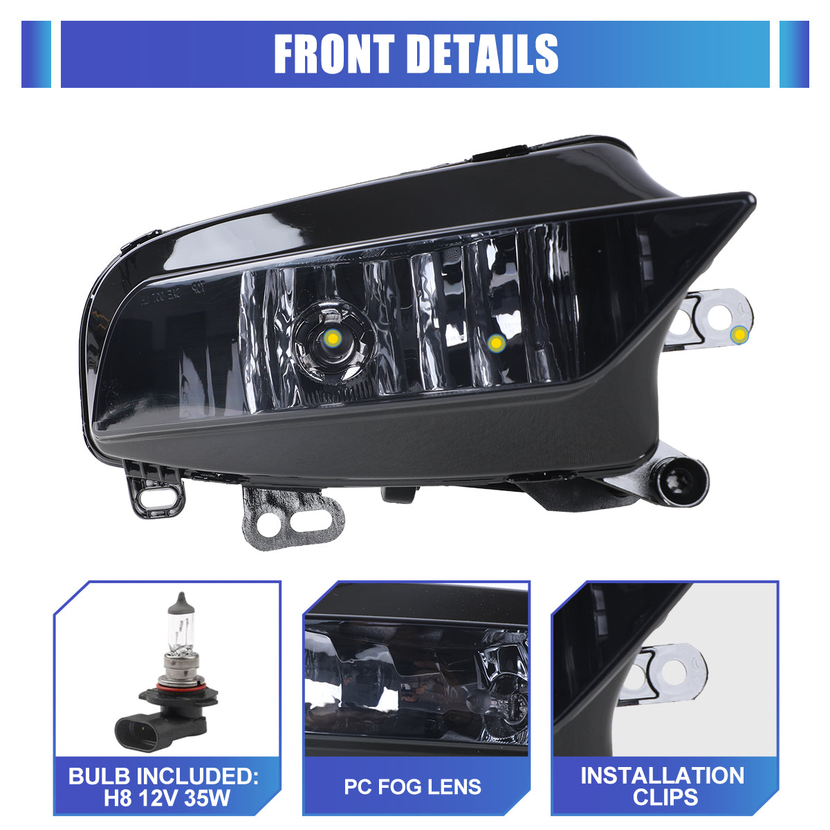 For 2015-2016 AUDI A3 sedan Replacement Fog Light - Smoke